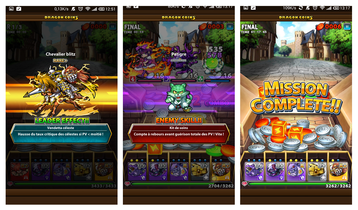 Divers types de skills