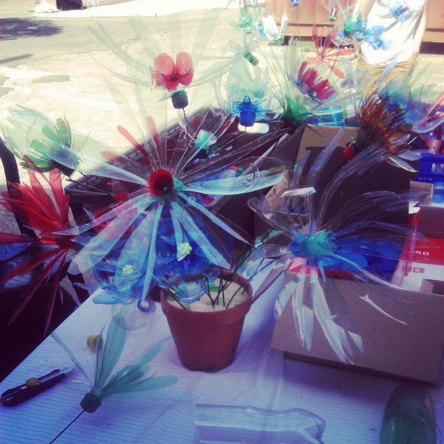 Fleurs en plastique